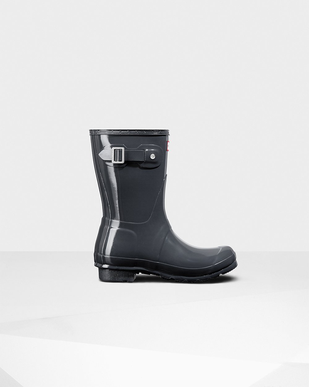 Womens Short Rain Boots - Hunter Original Gloss (60HORMSFP) - Grey